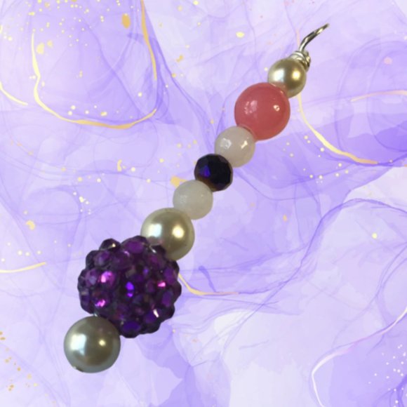 ✨🔑 SALE-  Bling Your Keys Exquisite Keyring Charms W/ Real Pearls 💫🗝️ - Picture 1 of 3